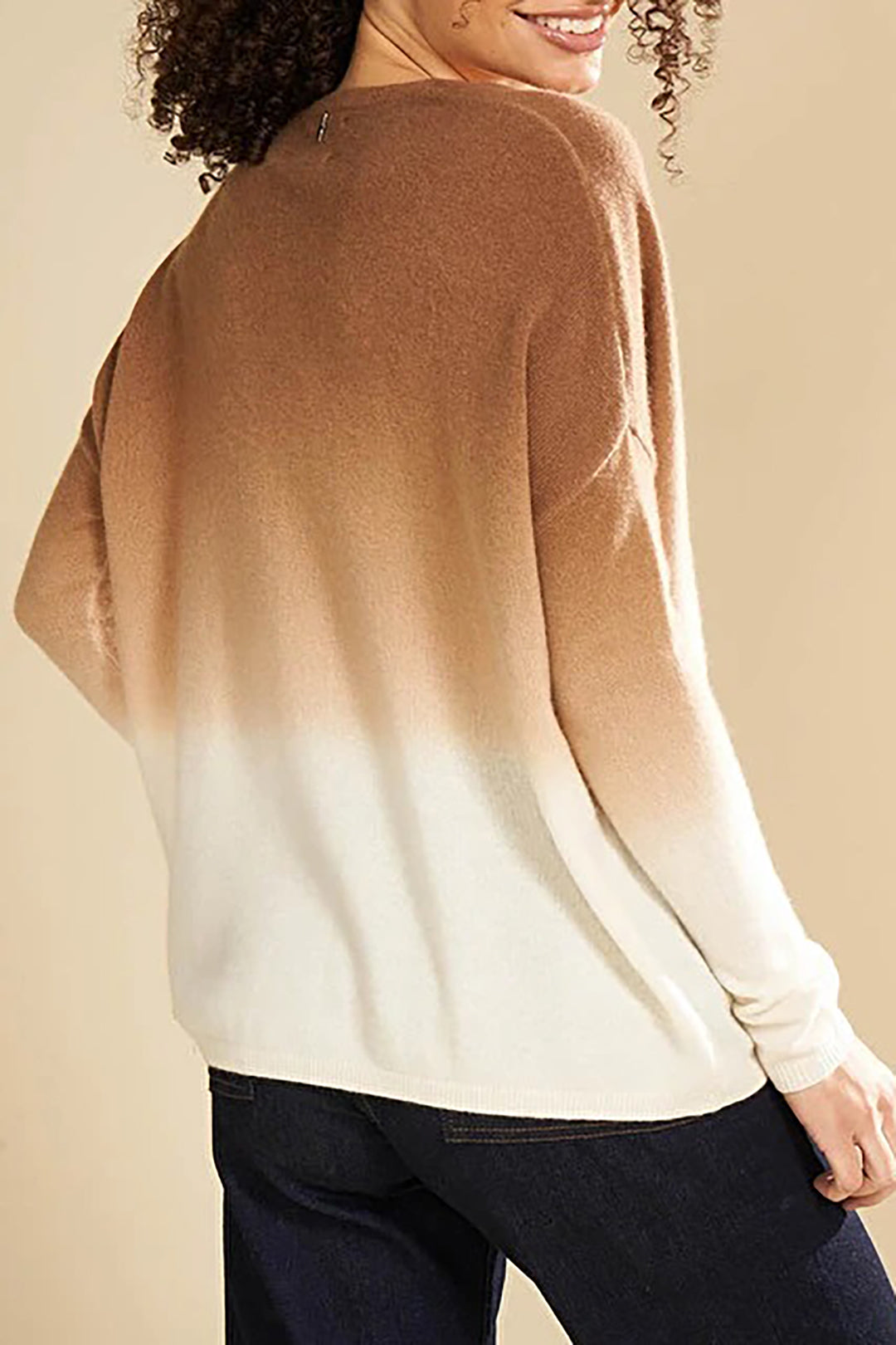 Ombre Round Neck Long Sleeve Sweater