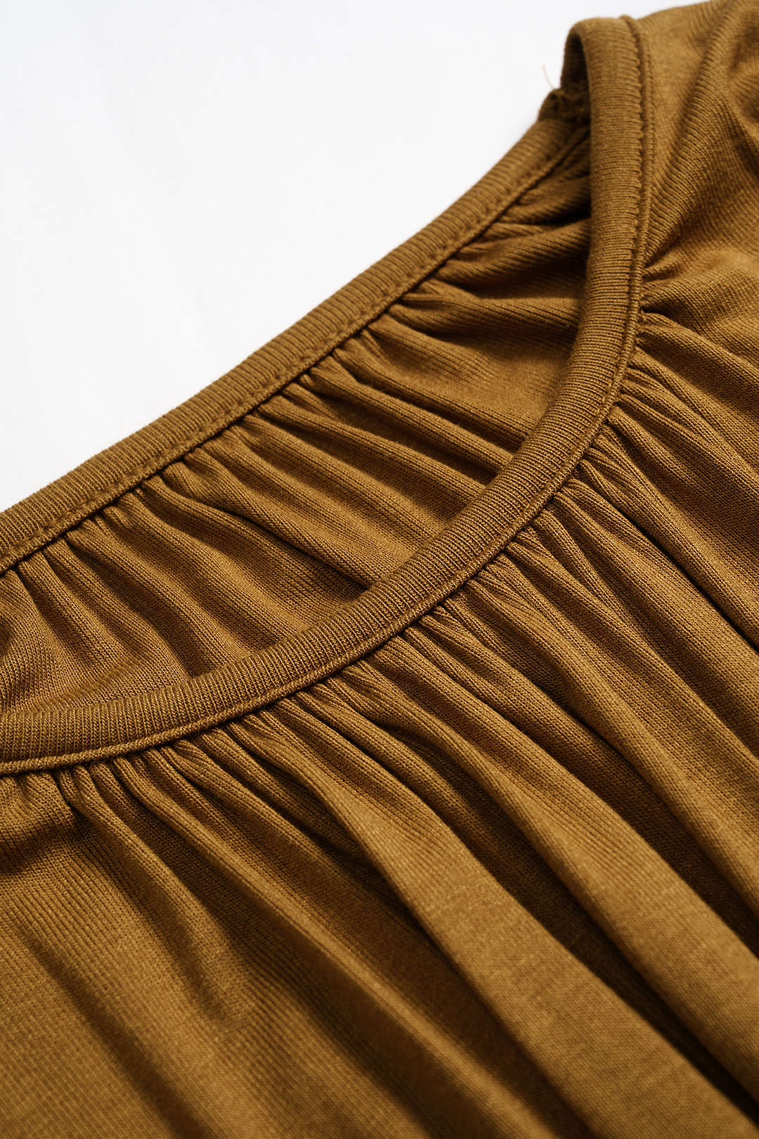 Round Neck Ruched Batwing Sleeve Top