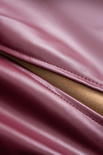 Faux Leather Strapless Sleeveless Maxi Dress