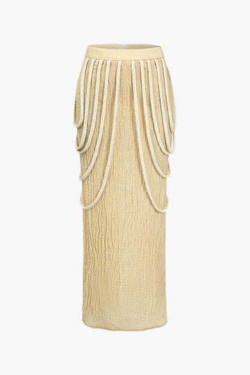 Solid Fringe Trim Skirt