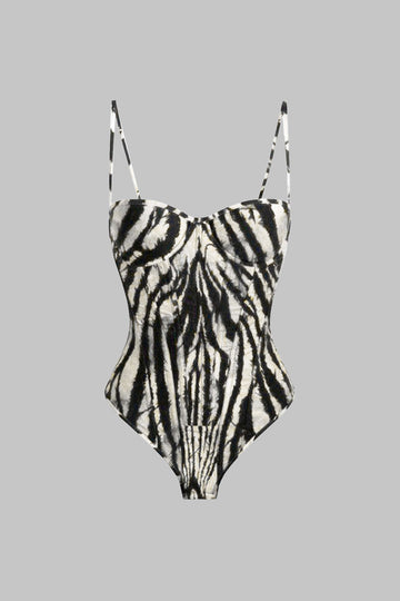 Leopard Print Slip Sleeveless Bodysuit