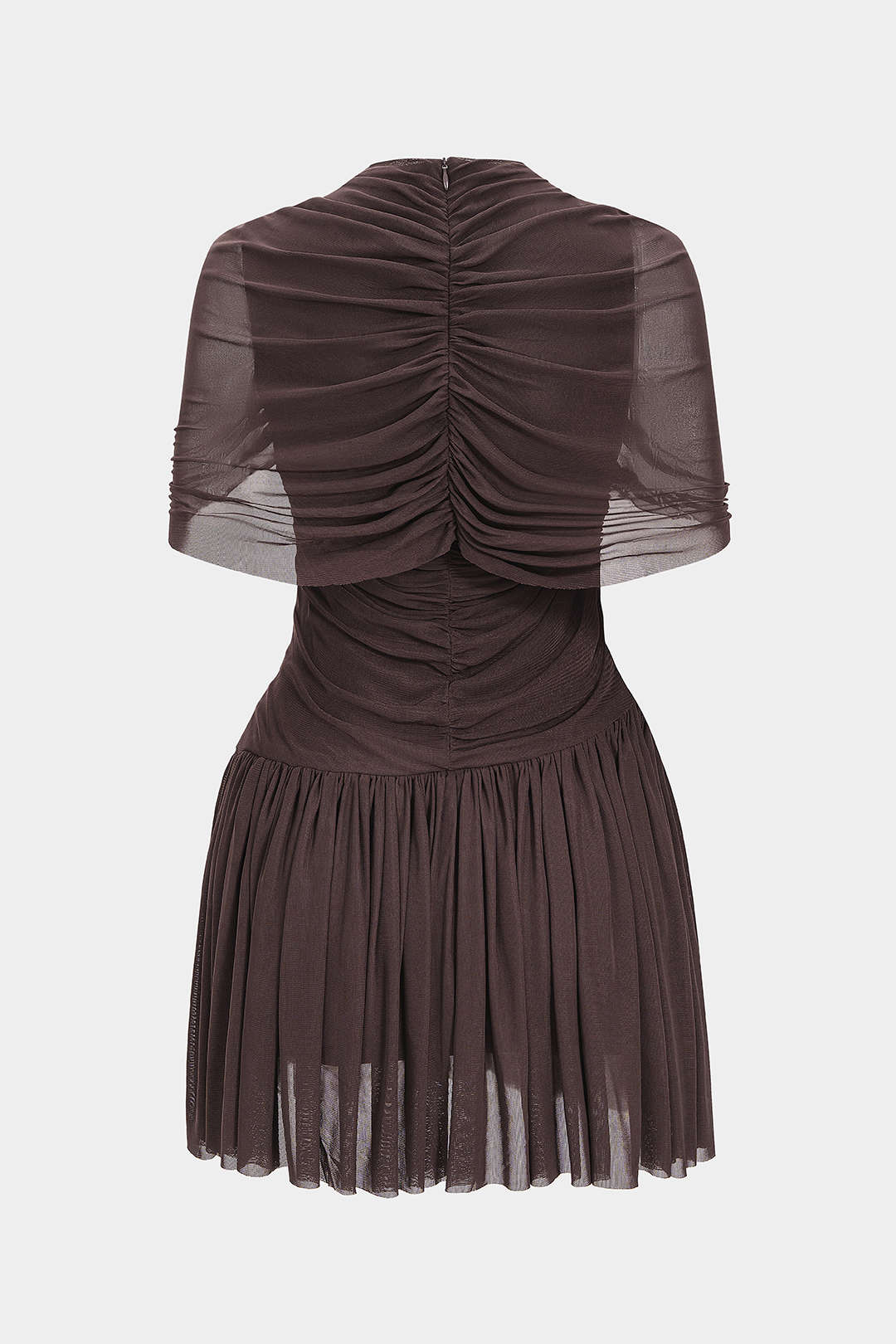 Ruched Asymmetrical Short Sleeve Mini Dress