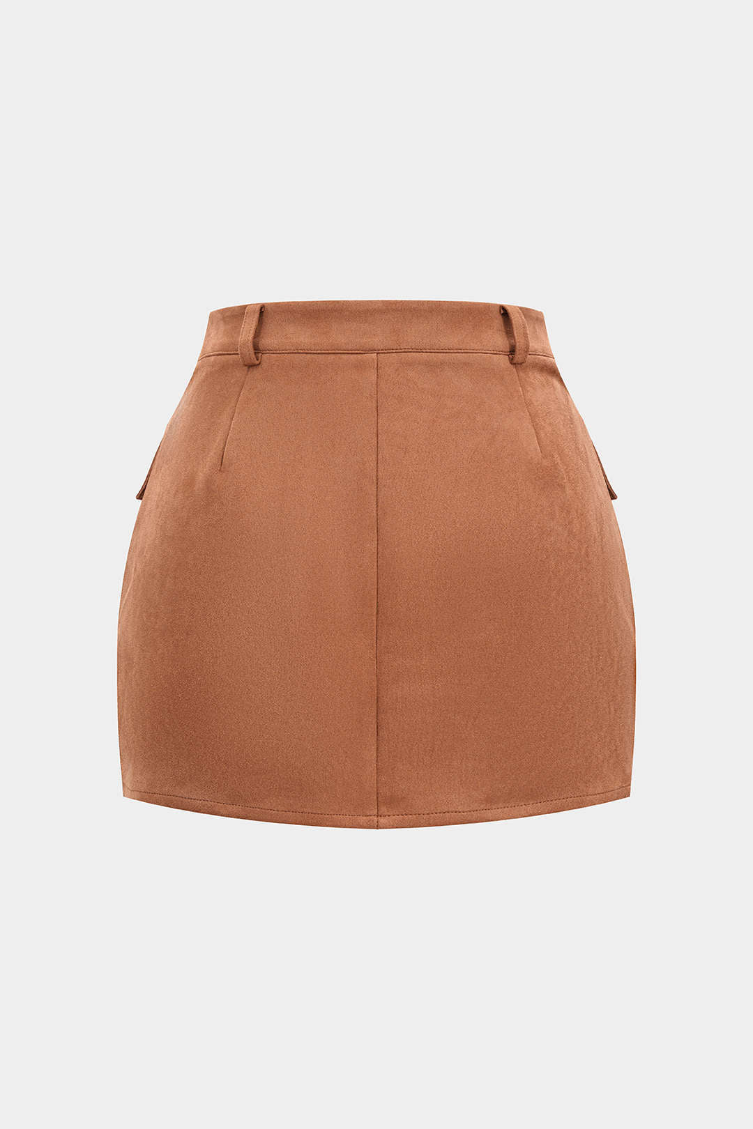 Suede Button Pocket Skirt