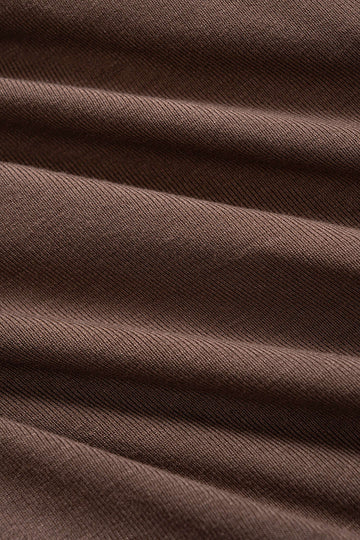 Faux Leather Patchwork Round Neck Asymmetrical Long Sleeve Bodysuit