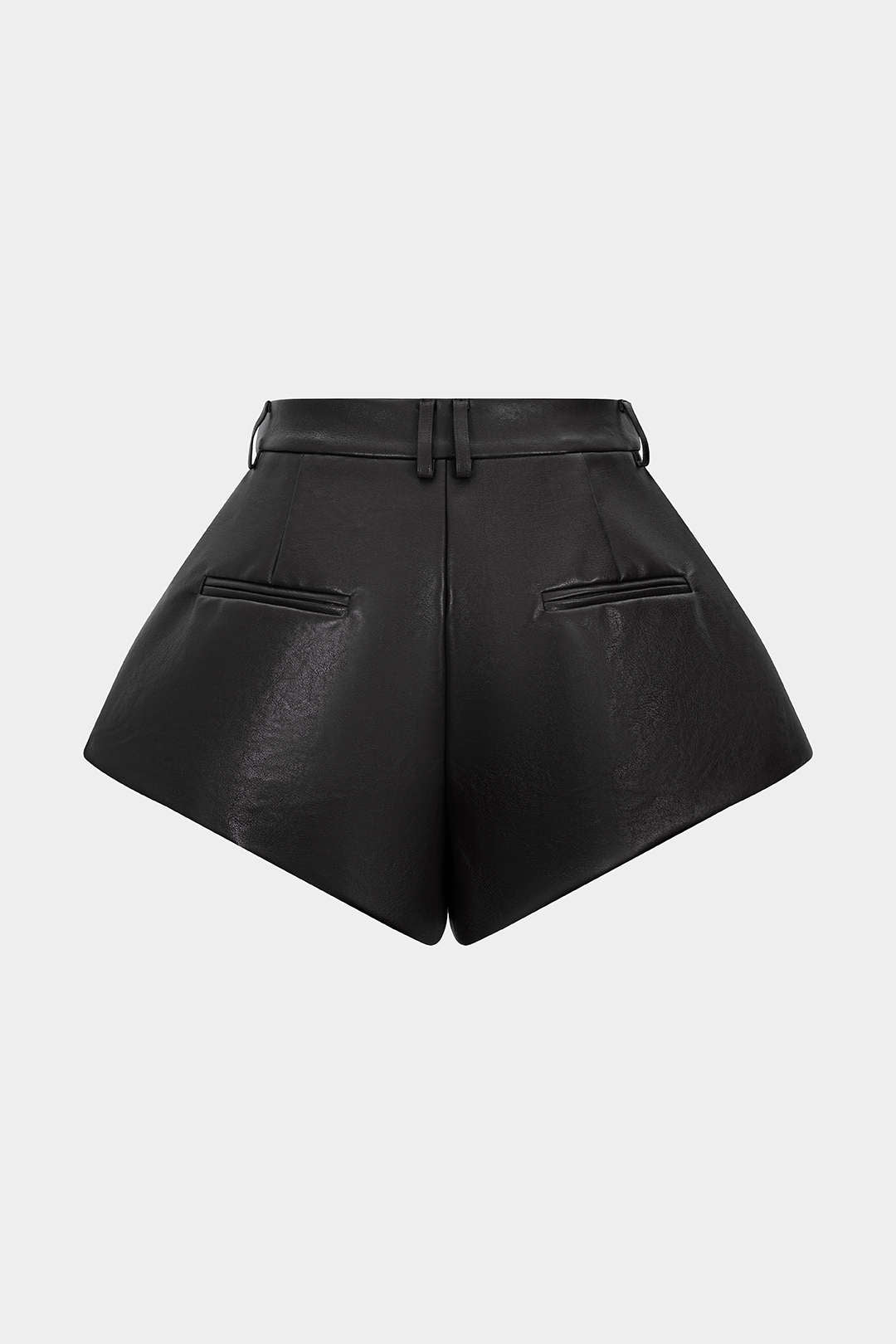Faux Leather Pleated Shorts