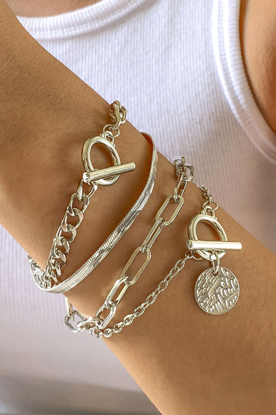 4 pc Snake Chain Bracelet Set