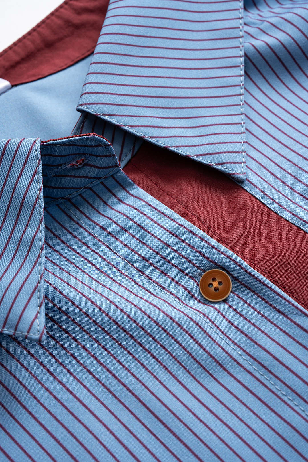 Stripes Contrast Print Button Long-Sleeve Shirt