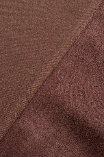 Round Neck Zipper Patchwork Long Sleeve Midi Dress