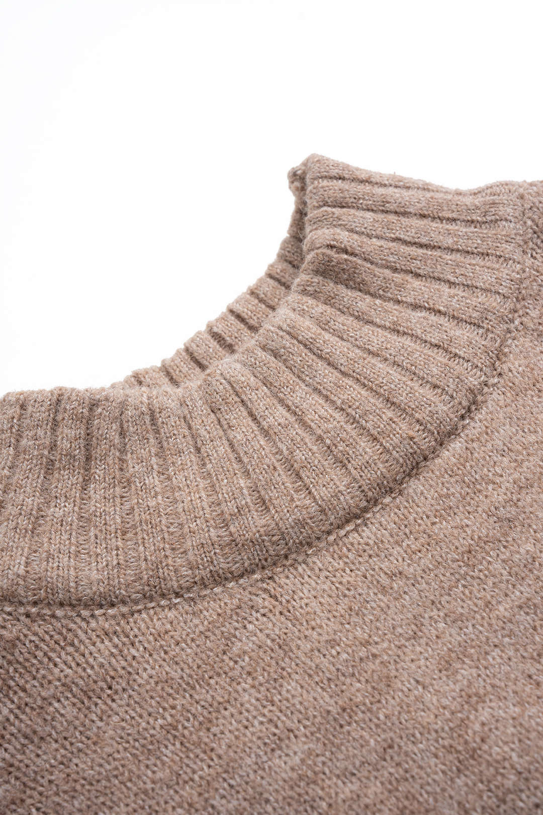 Knit Fringe Mock Neck Long Sleeve Dress