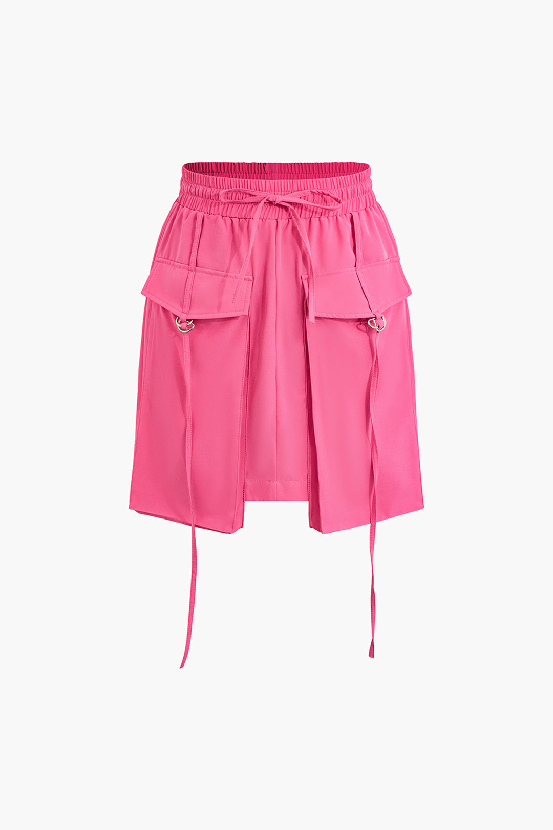 Drawstring Flap Pocket Skirt