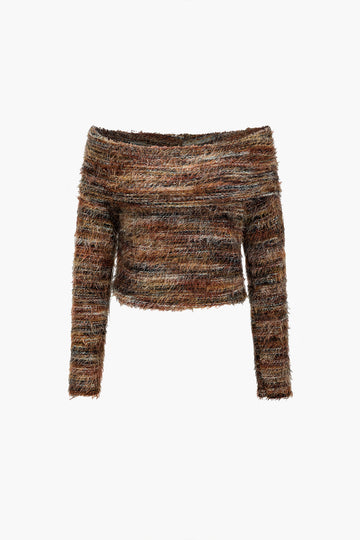 Kuntrast Faux Fur Sweater Top-kmiem twal