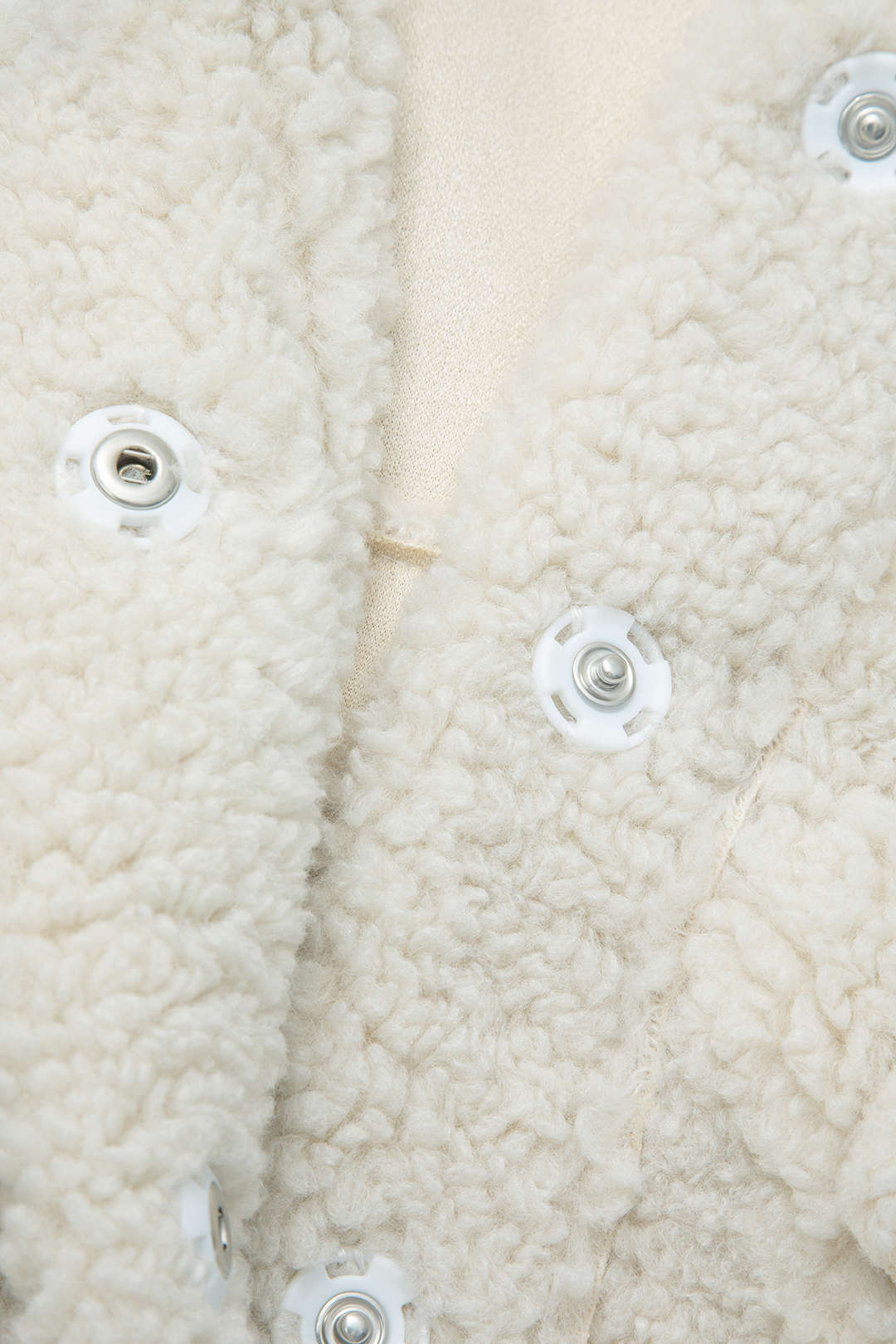 Fleece Button Up Long Sleeve Crop Coat