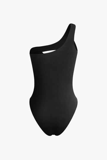 Tummy Control One Shoulder Cut Out One-Piece Swimsuit