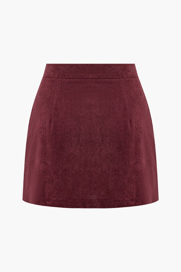 Corduroy Button Skirt