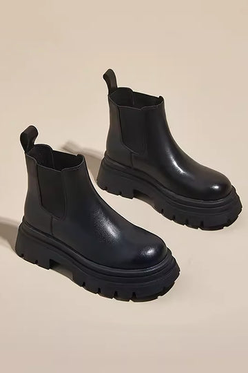 Faux Leather Martin Boots