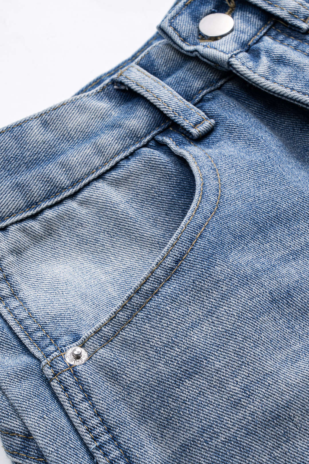 Denim Patchwork Straight Leg Jeans