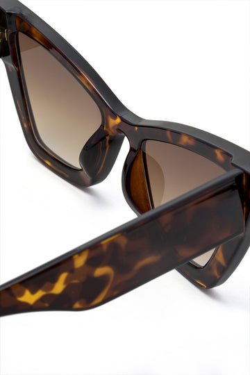 Leopard Angled Cat Eye Frame Sunglasses