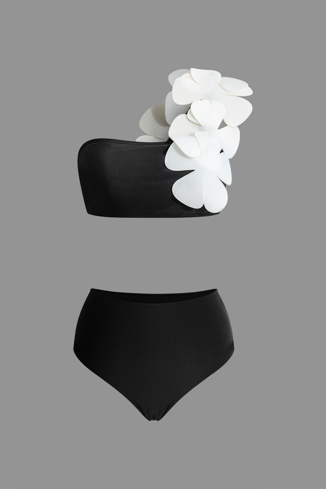 Contrast 3D Applique 2-Piece Swimsuit Set