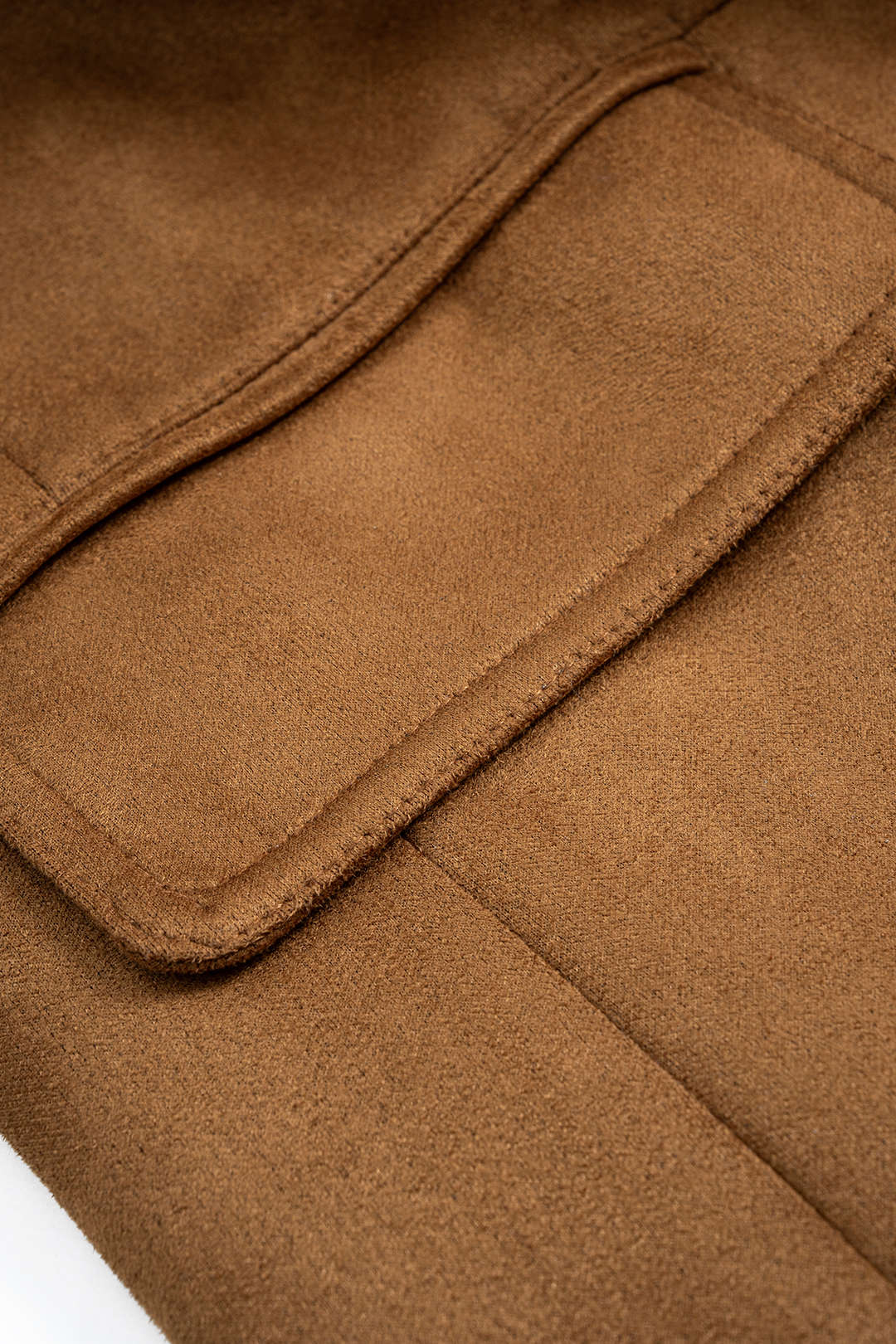 Suede Notched Lapel Tie-Up Pocket Blazer