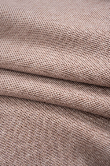 Knit Contrast V-Neck Long-Sleeve Top And Button Skirt Set