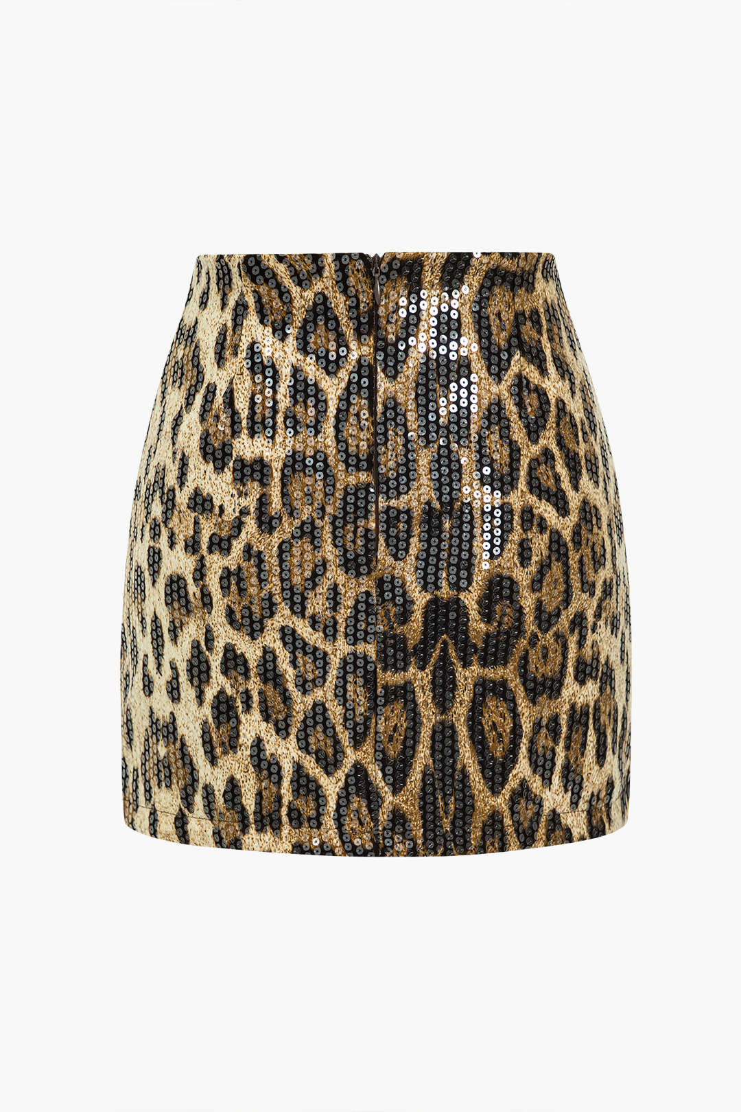 SEQUIN LEOPARD PRINT MINI JUPT