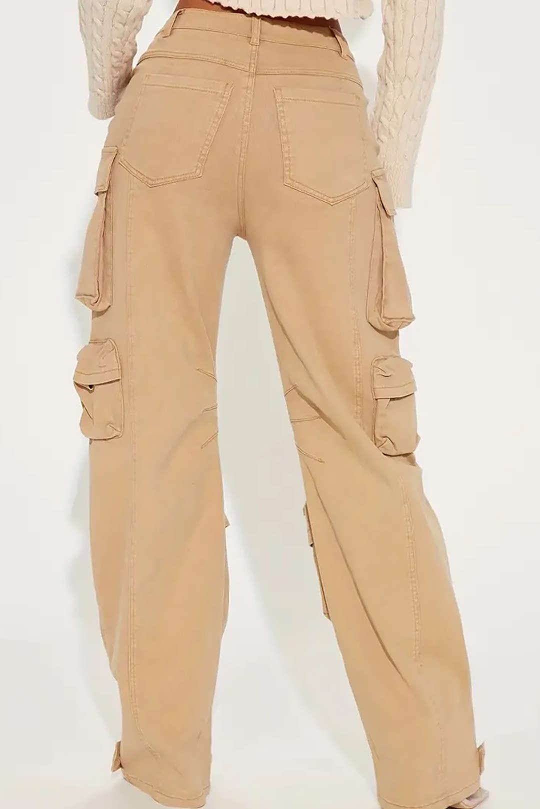 Solid Pocket Straight Leg Jeans