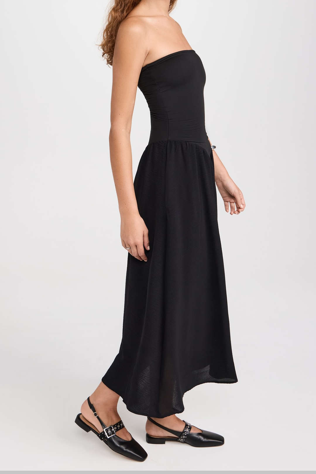 Strapless Sleeveless Pocket Maxi Dress