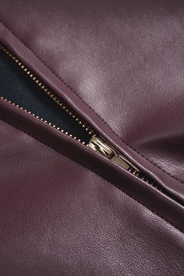 Faux Leather Patchwork Ribbed Jacket