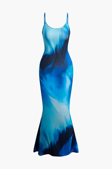 Tie Dye Slip Mermaid Maxi Dress