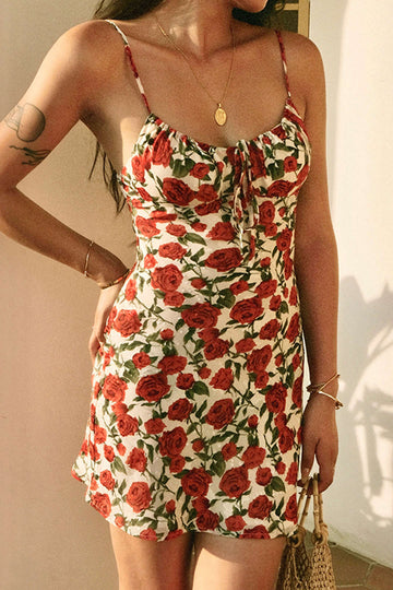 Floral Print Slip Mini Dress
