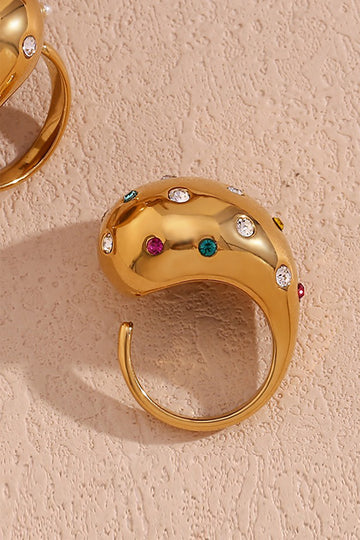 Multi-Gemstone Orbital Cuff Ring