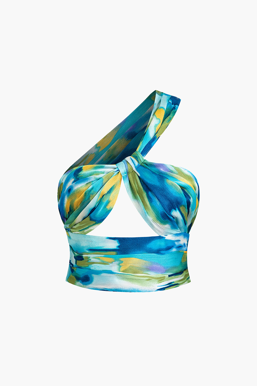 Tie Dye One Shoulder Cut Out Backless Crop Tank Top