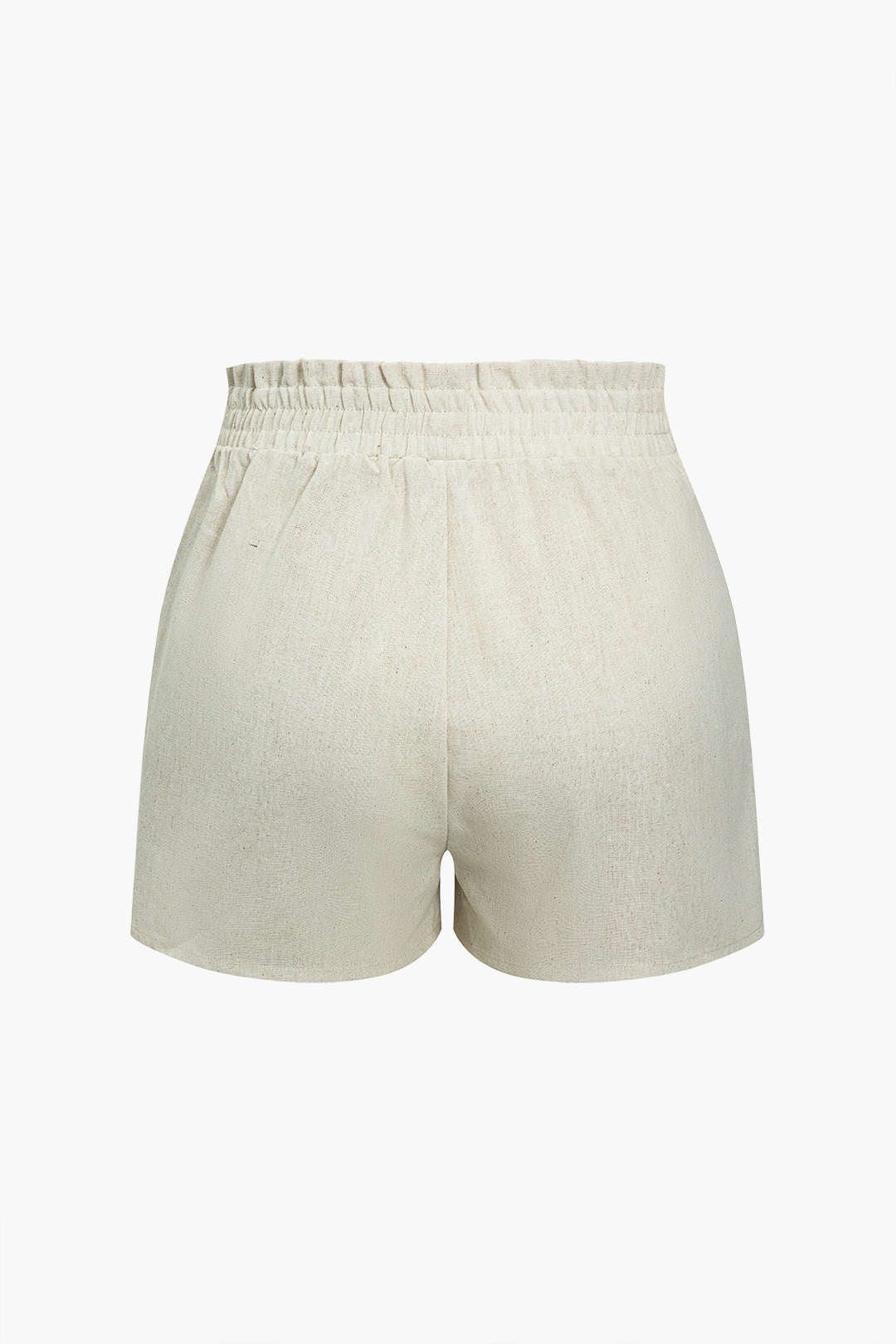 Basic Solid Linen Casual Shorts Set