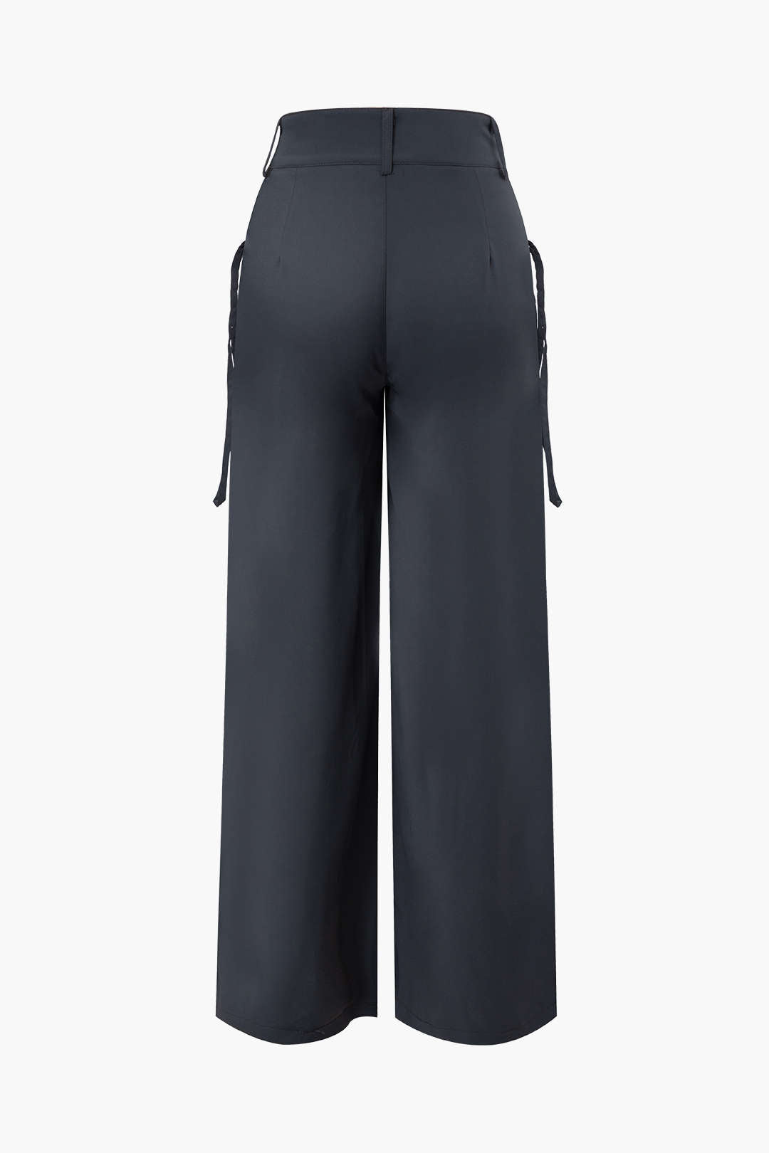 Solid Wide Leg Pocket Trousers