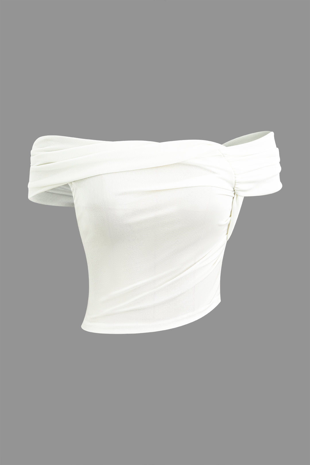 Off Shoulder Asymmetric Short Sleeve Blouse