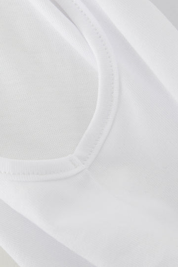 Basic Solid Padded-Shoulder Knot Hem T-Shirt