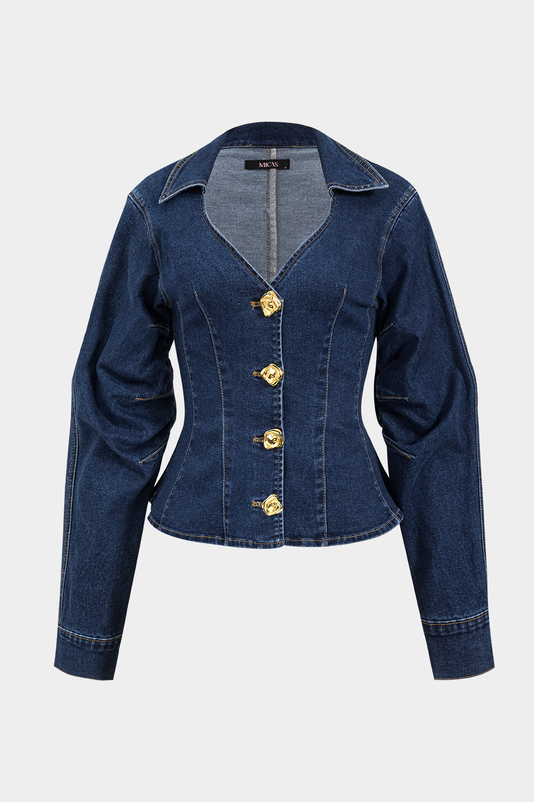 Denim Metallic Button Outerwear