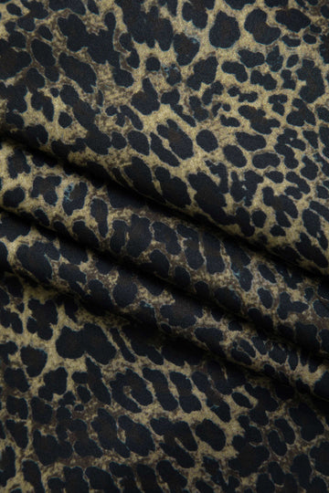 Leopard Print V-neck Adjustable Strap Cami Midi Dress