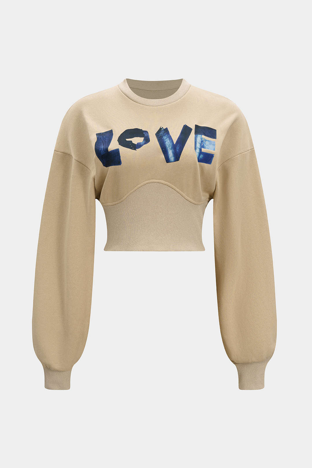 Letter Print  Round Neck Long Sleeve Sweatshirt