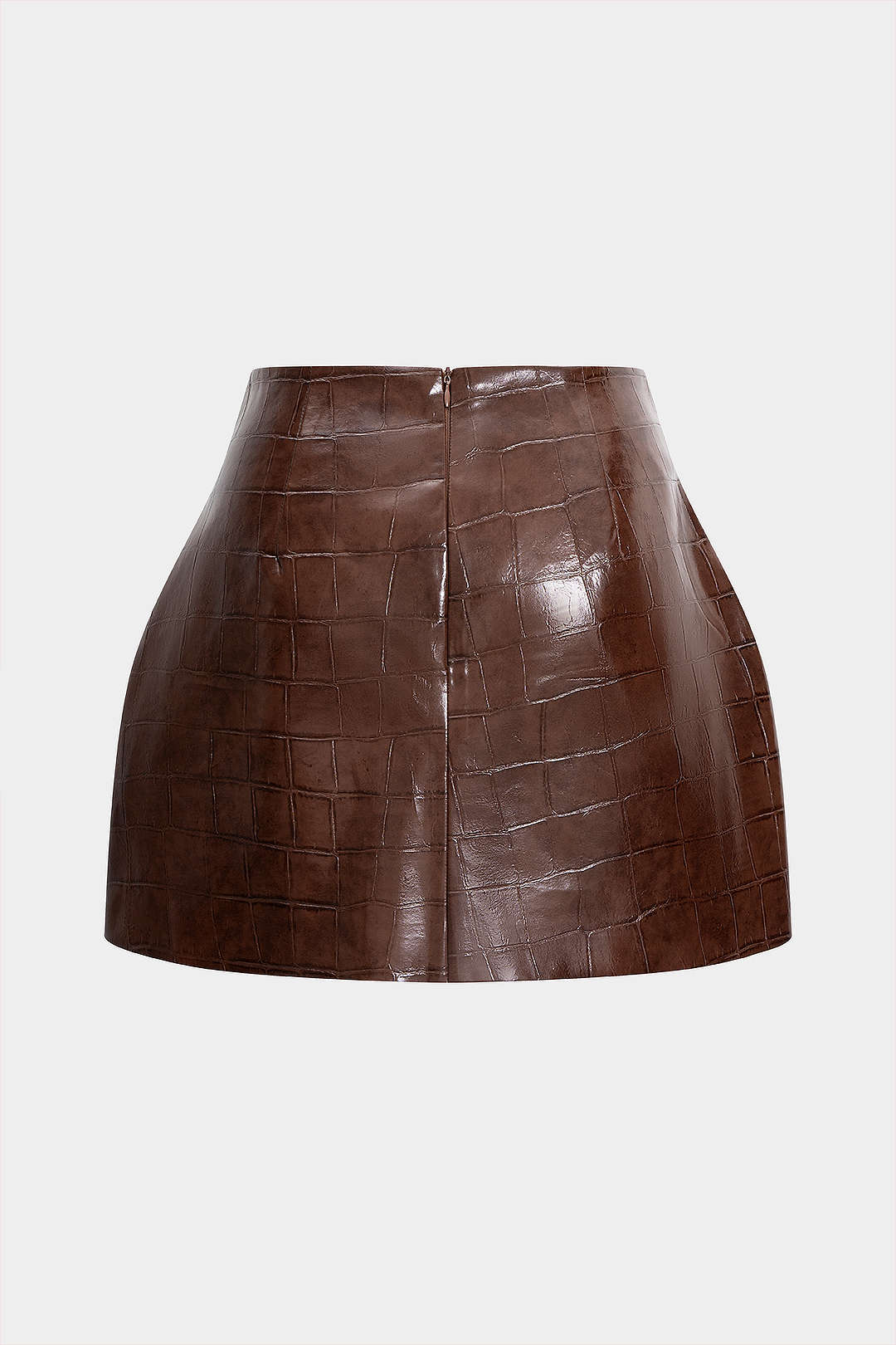 Texture Faux Leather Skirt