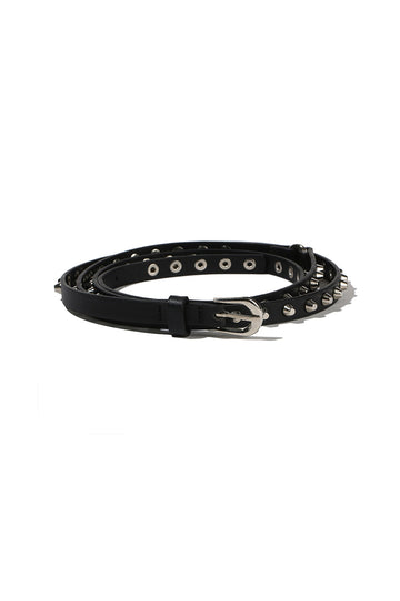 Leather Belt with Silver Stud Detail