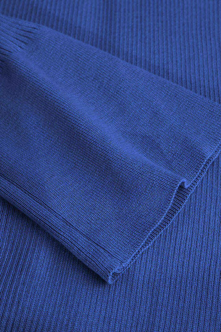 Muschelhülle gerippte Knöpfe unten Maxikleid