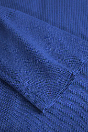 Muschelhülle gerippte Knöpfe unten Maxikleid