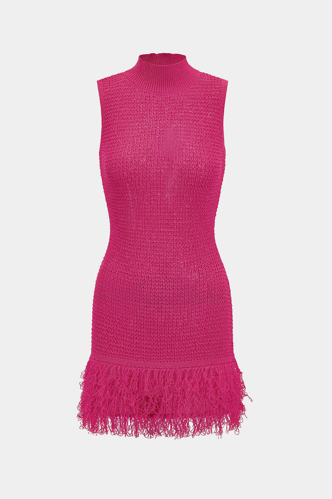 Knit Fringe Sleeveless Dress