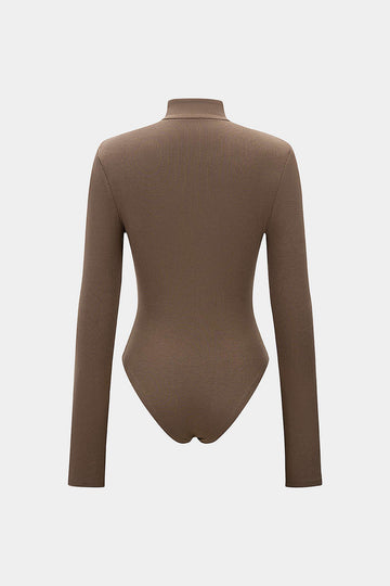 Round Neck Tie Front Long-Sleeve Bodysuit