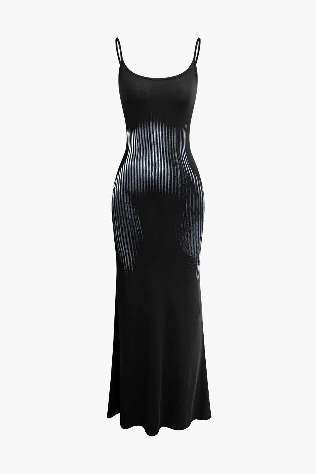 Abstract Print Mermaid Slip Maxi Dress