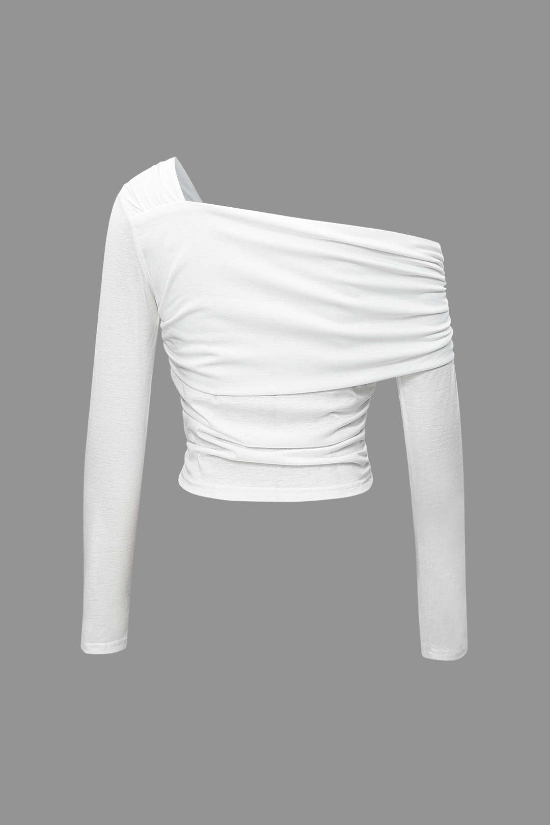Asymmetrical Ruched Long Sleeve Top
