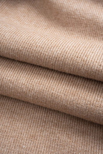 Knit Zipper Long-Sleeve Hoodie And Shirred Waistband Zipper Wide Leg Pants Set