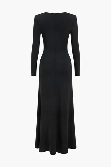 V-Neck Long Sleeve Maxi Dress