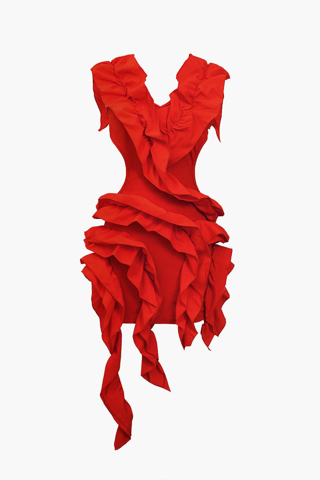 Solid Backless Ruffle Midi Dress Micas Solid Backless Ruffle Midi Dress Micas